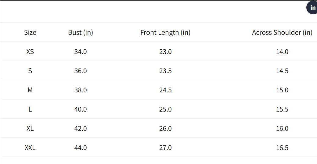 Size Chart