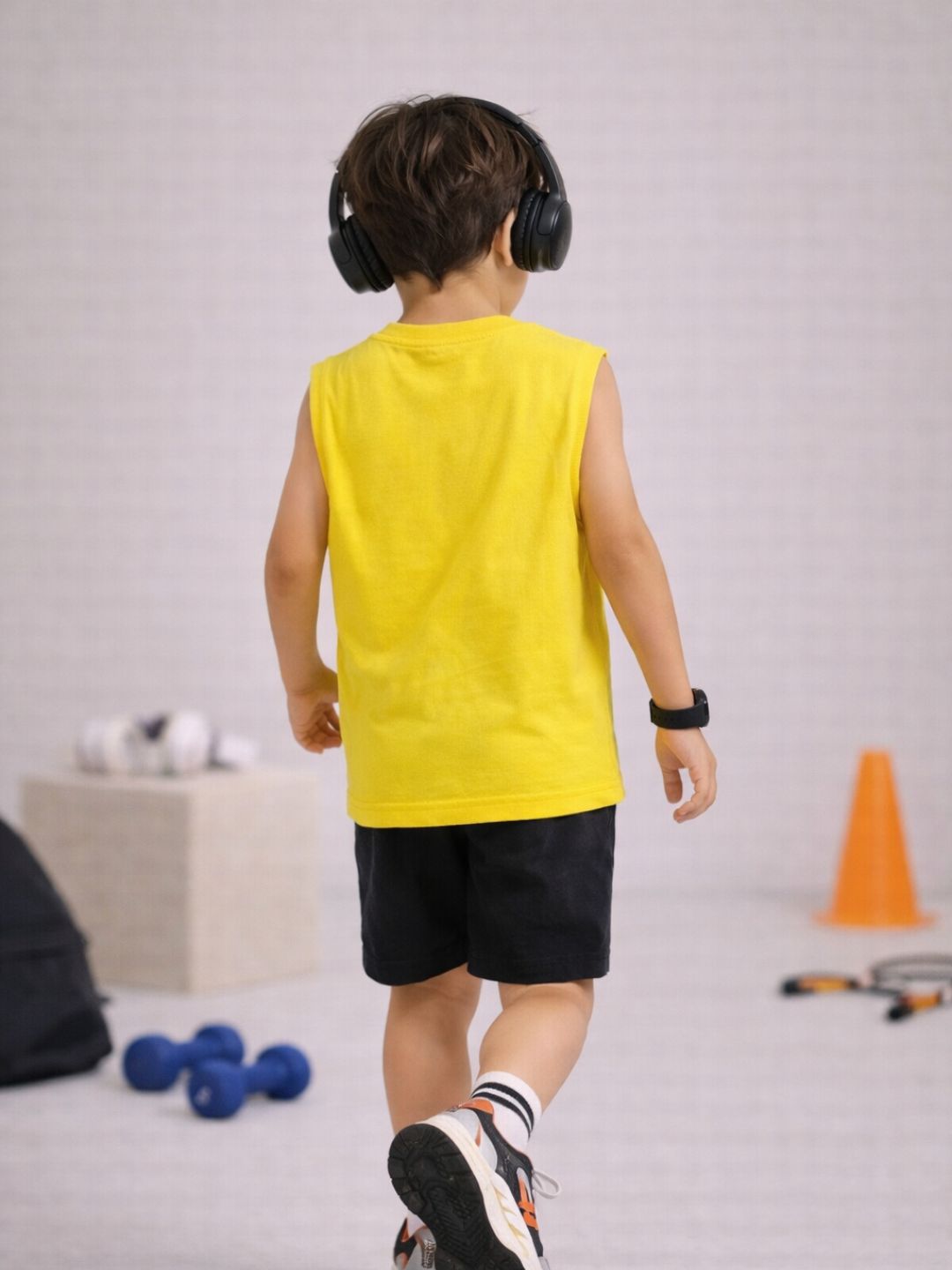 Boys Oversized Boxy Tank Top- Yellow