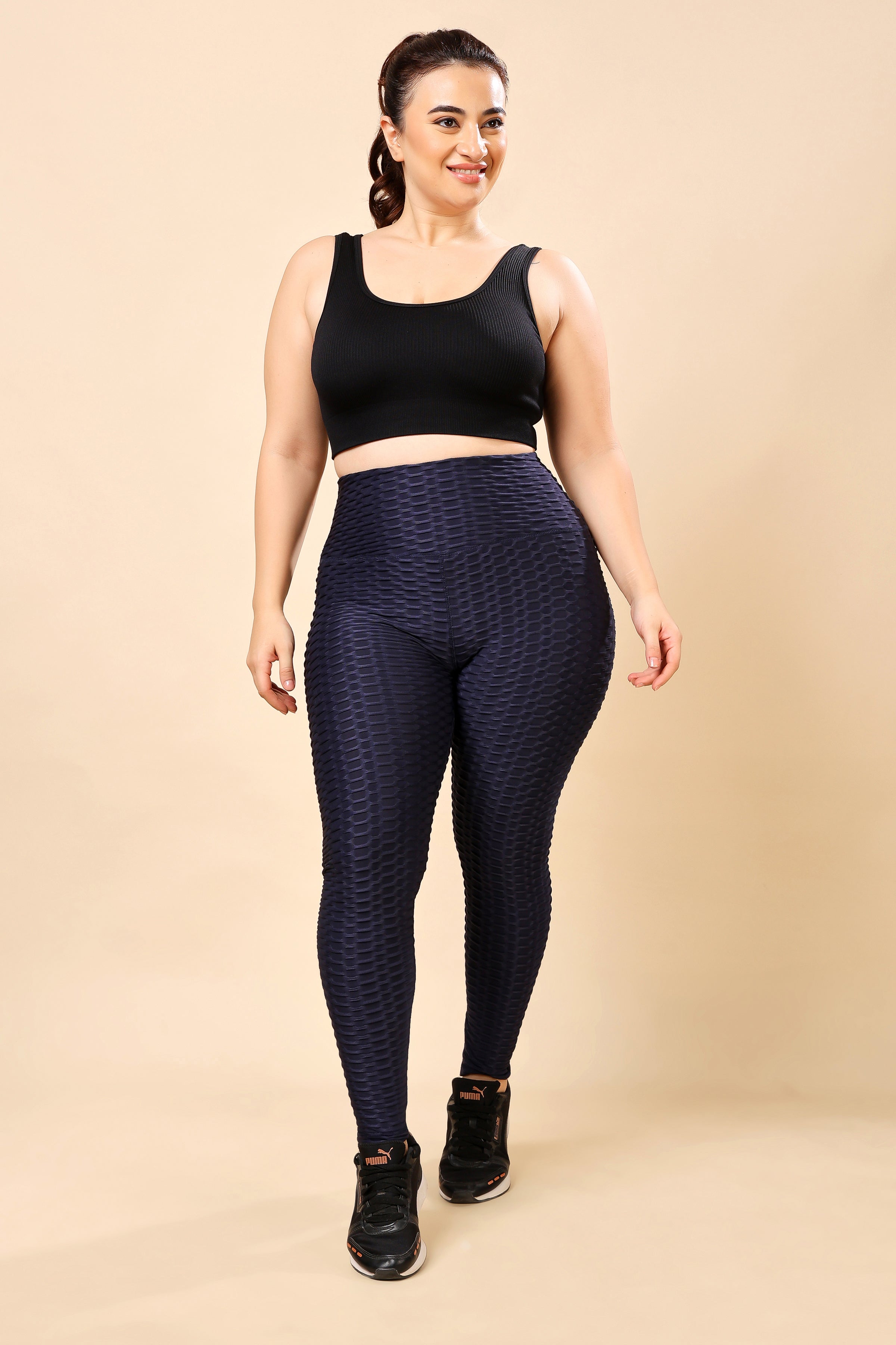 Workout Leggings in Navy Blue Moisture-Wicking Marvel – THEFITTHEORY