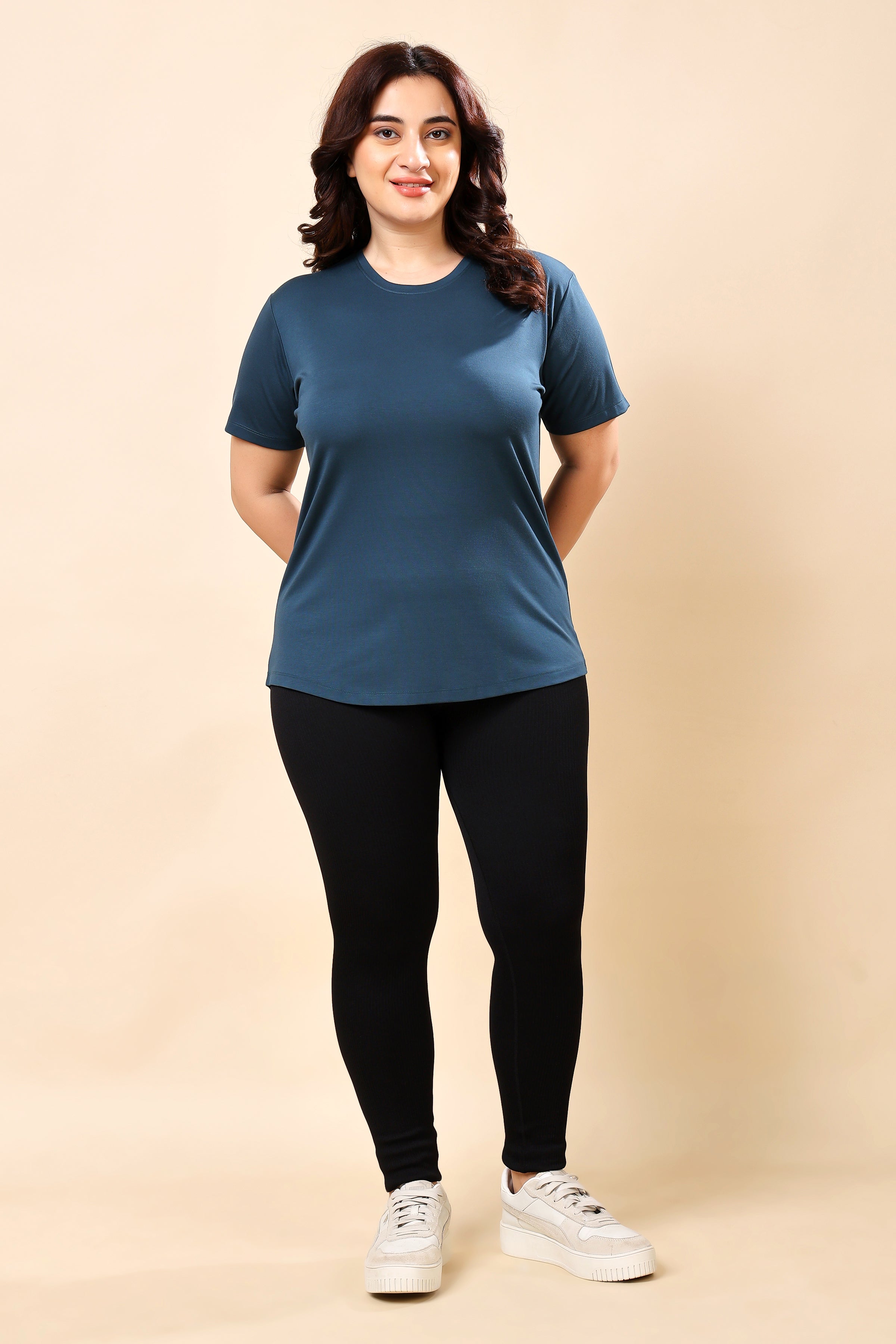 TheFitFusion Half Sleeve Top - Blue
