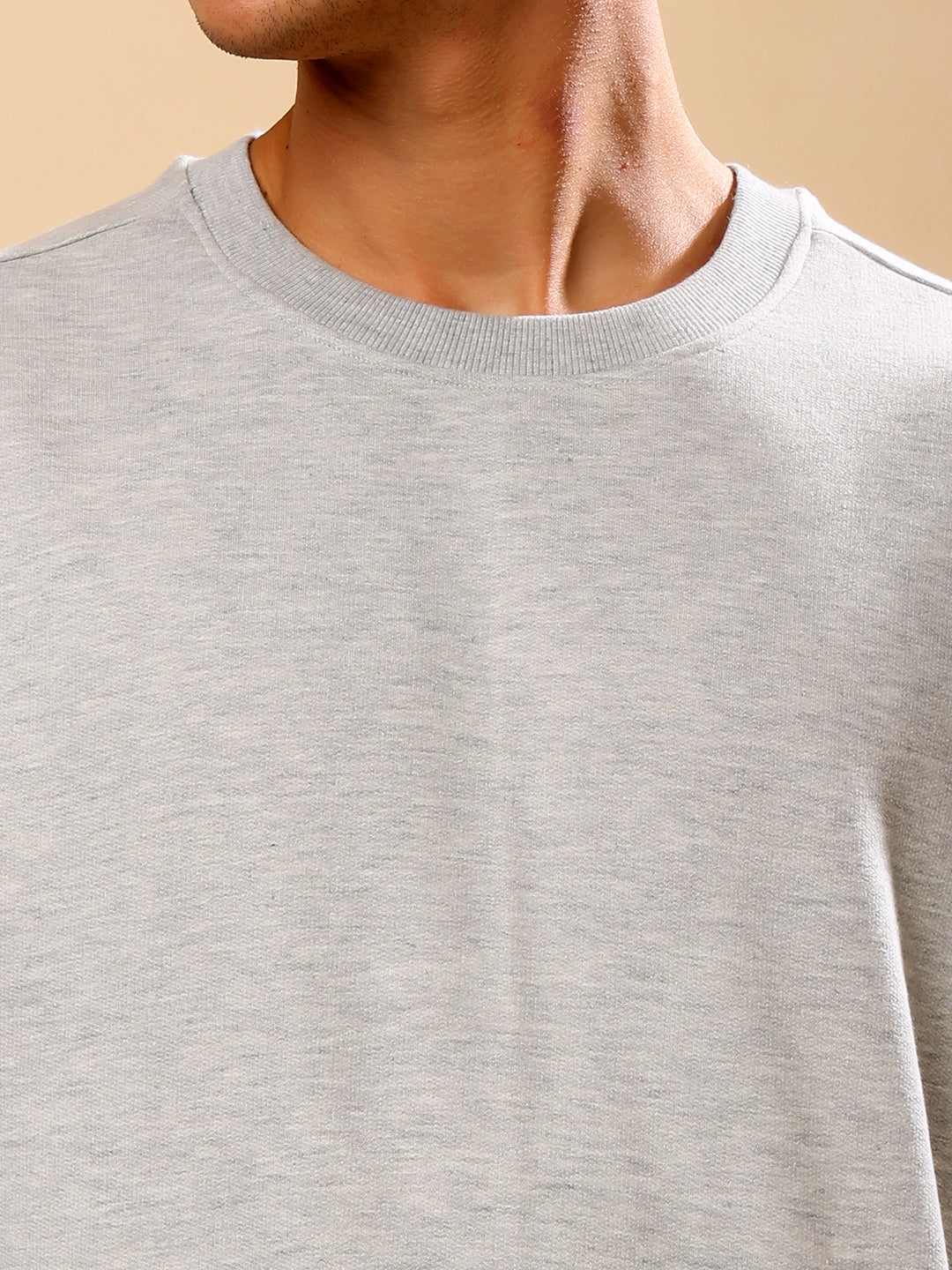 Men Relaxed Fit Sweatshirt - Grey Melange