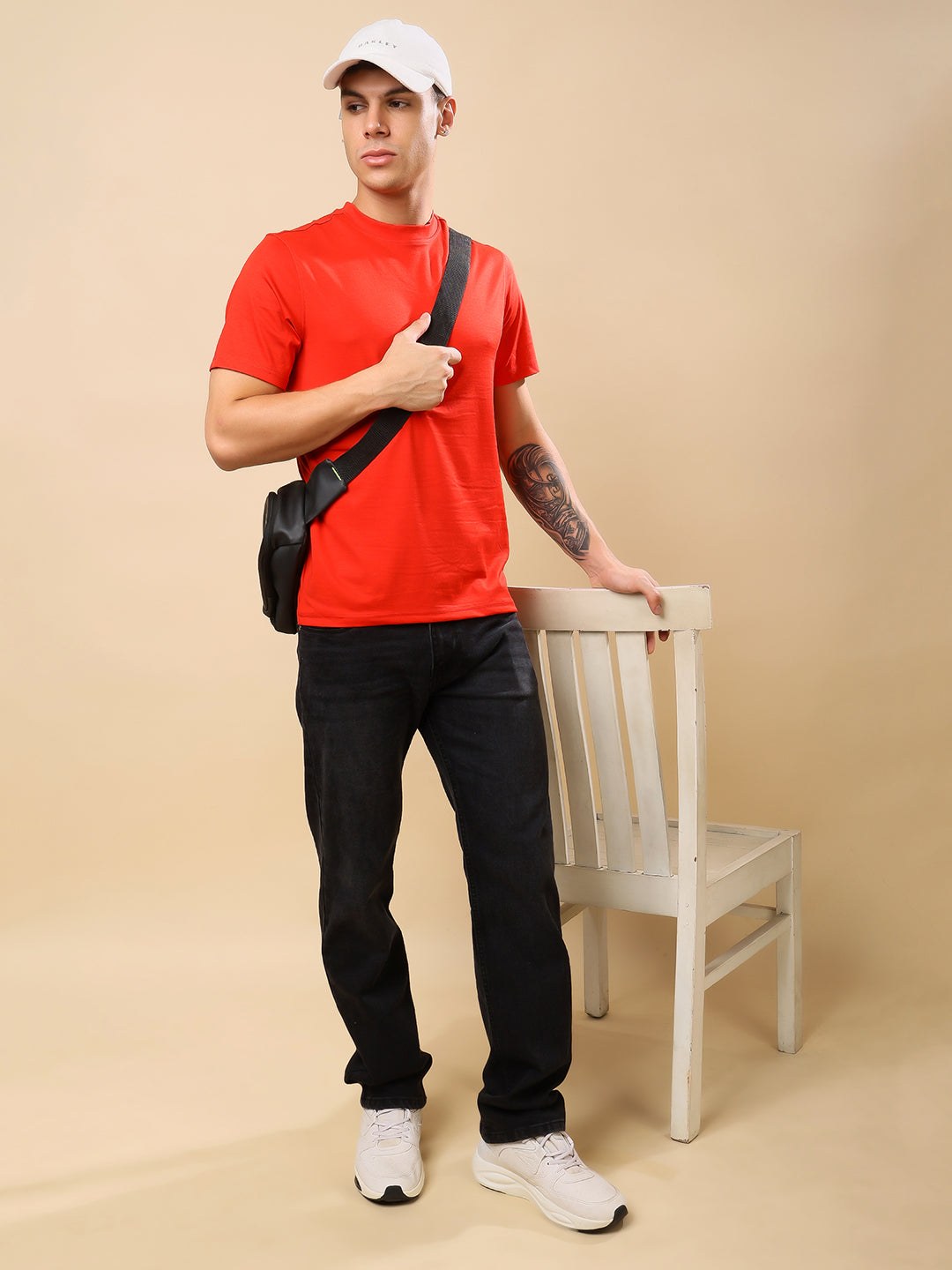 Dri-FIT Solid T-shirt for Men-Rust Red