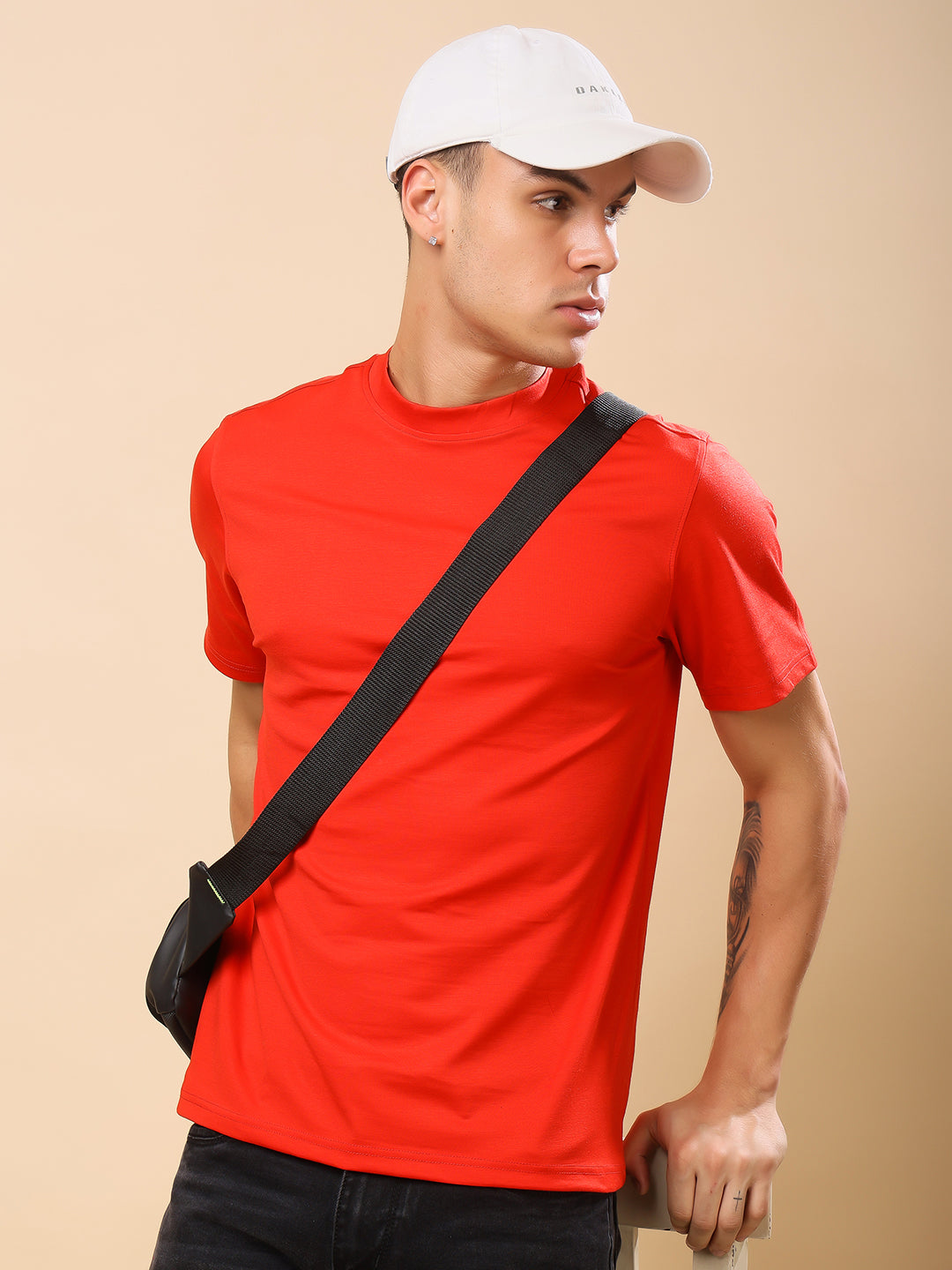 Dri-FIT Solid T-shirt for Men-Rust Red