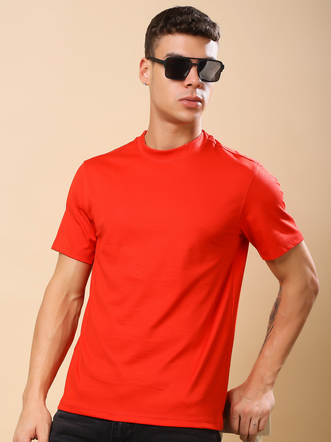 Dri-FIT Solid T-shirt for Men-Rust Red