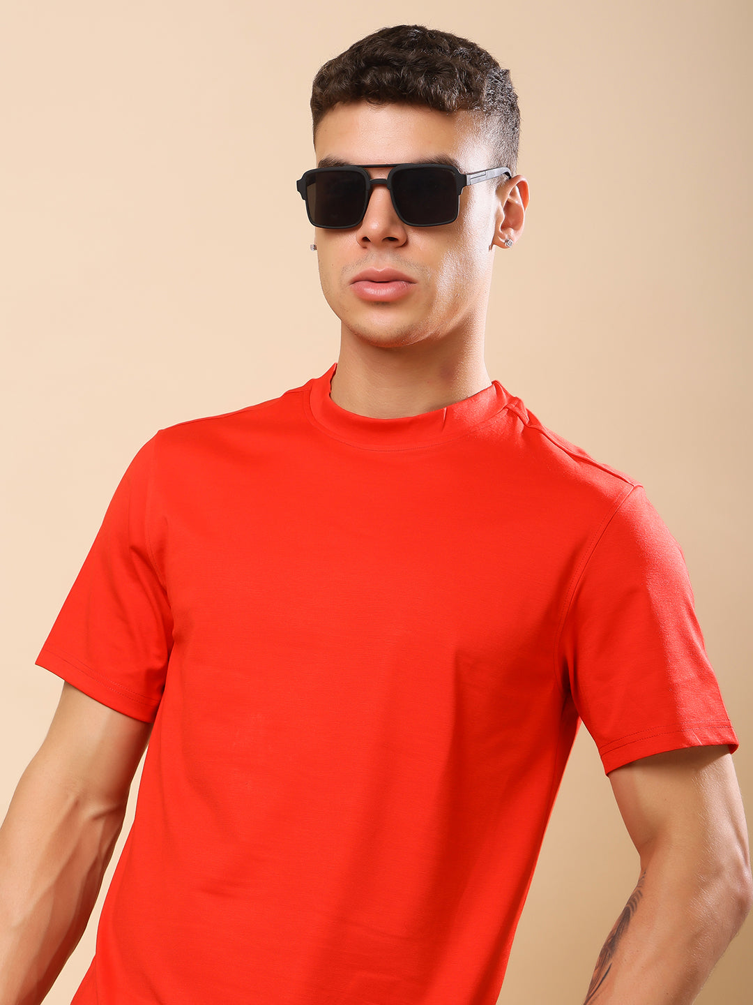Dri-FIT Solid T-shirt for Men-Rust Red