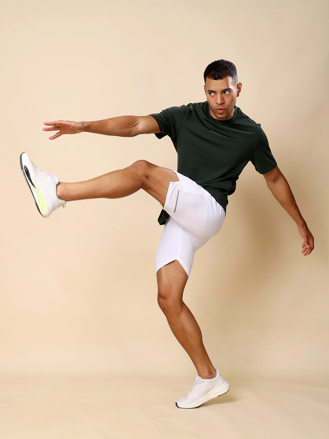 Quick dry Activewear T-shirt for Men- Bottle Green