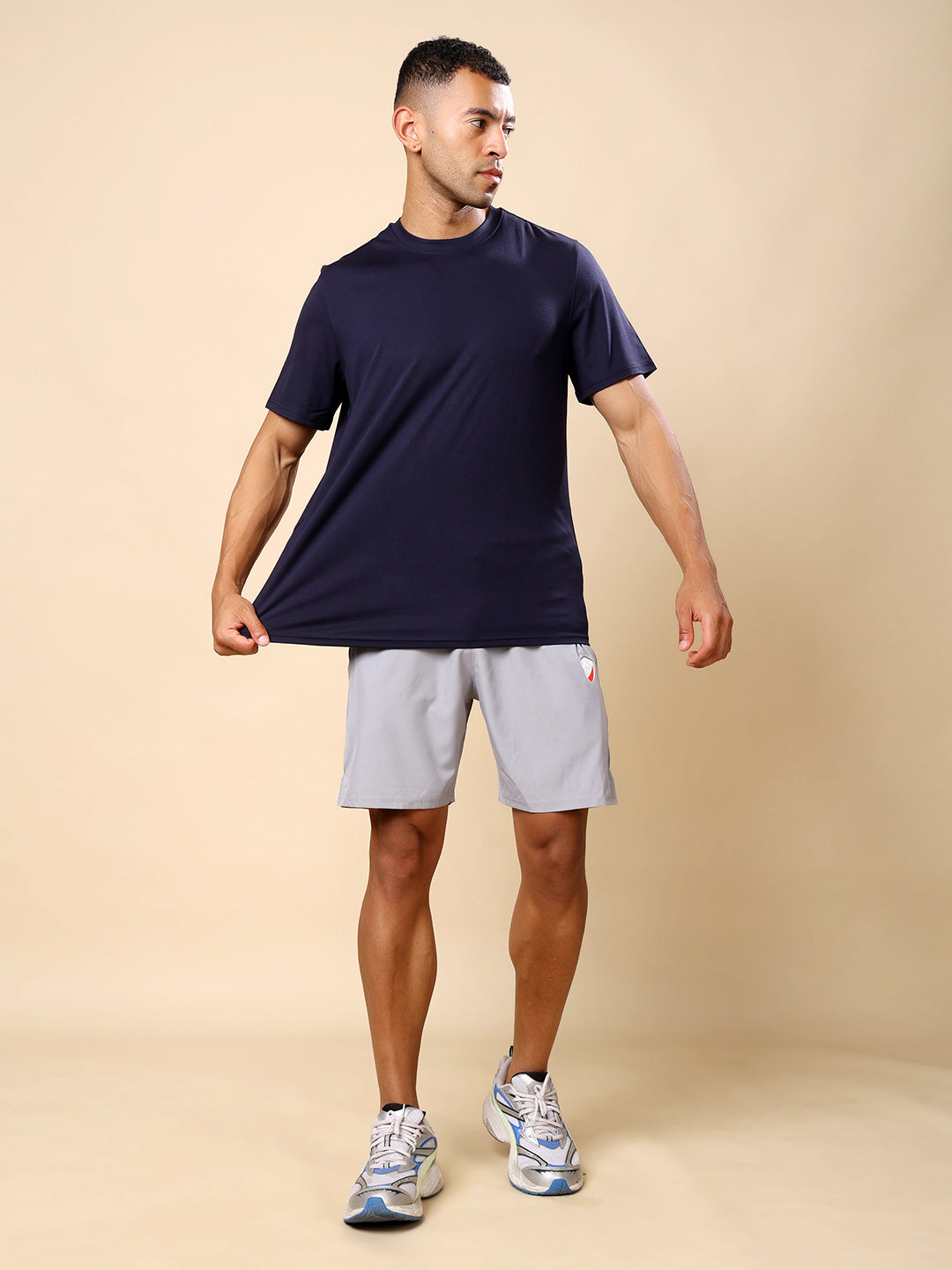 Quick dry Activewear T-shirt for Men-Navy Blue
