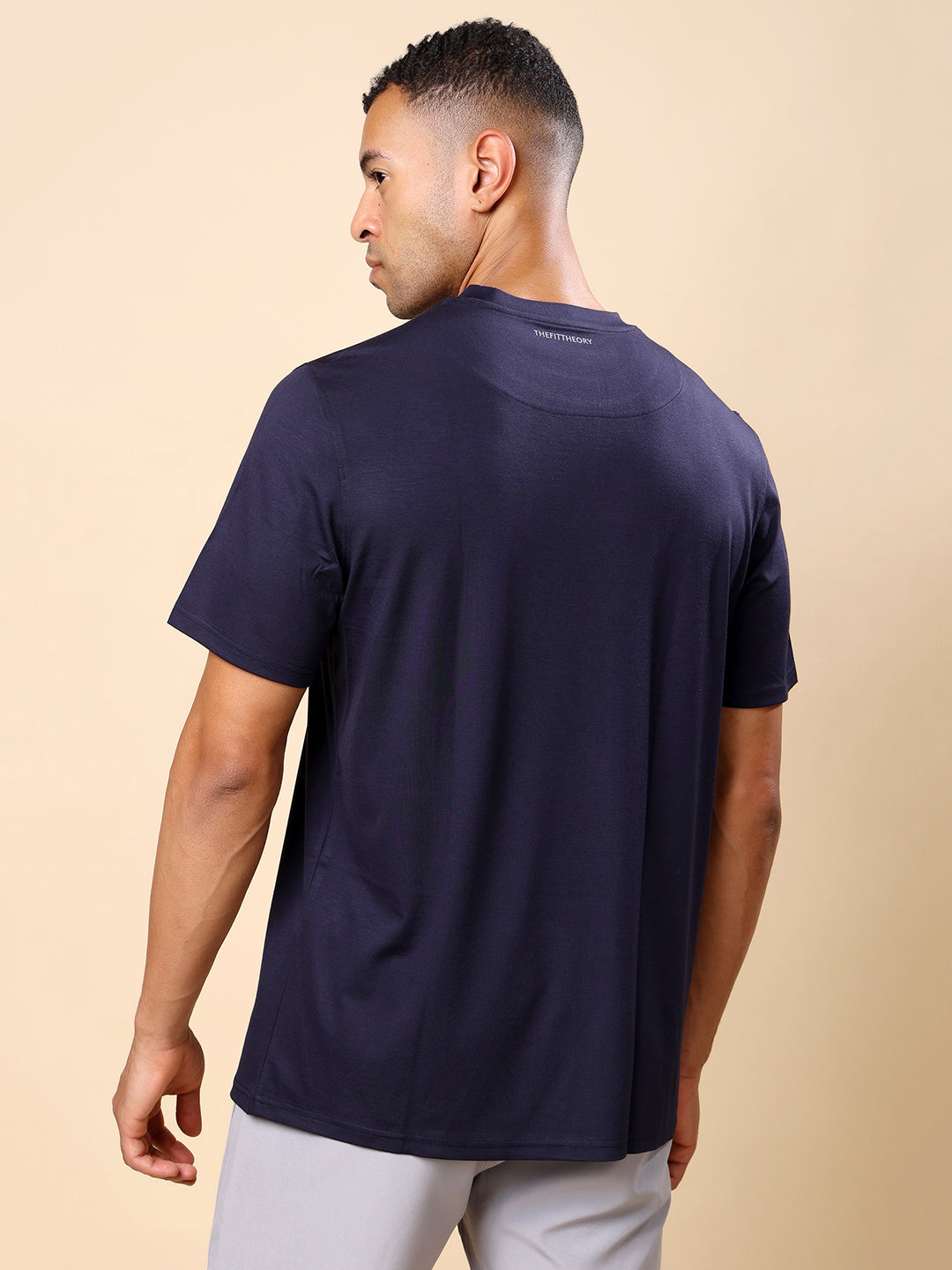 Quick dry Activewear T-shirt for Men-Navy Blue
