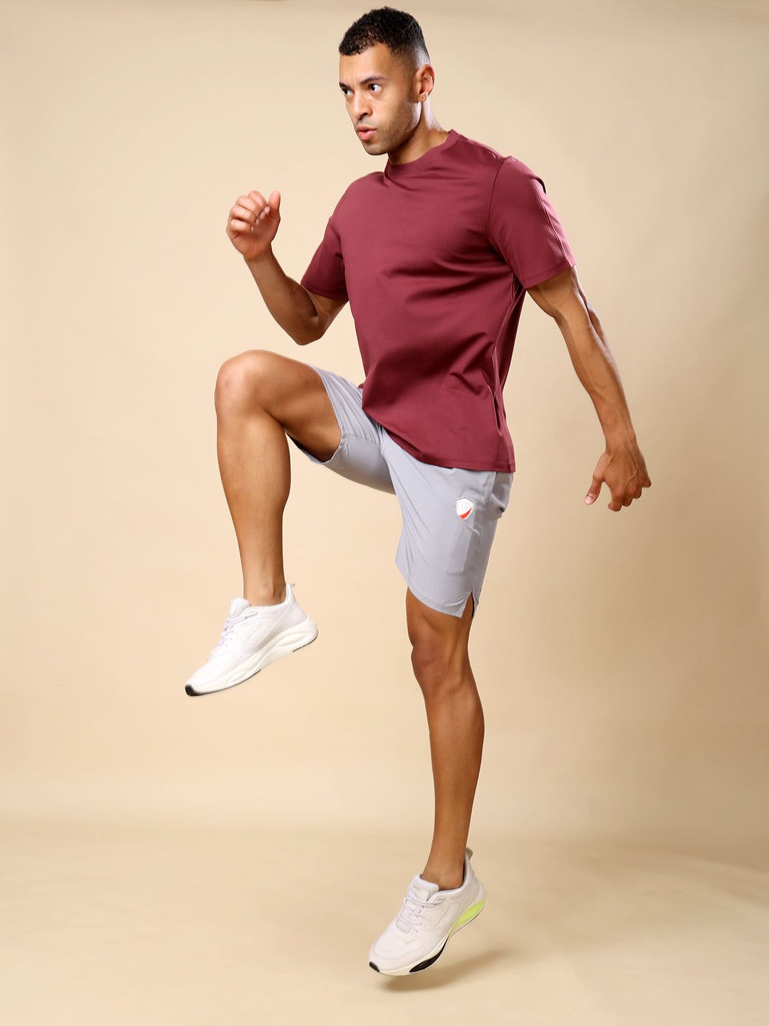 Quick dry Activewear T-shirt for Men- Wine
