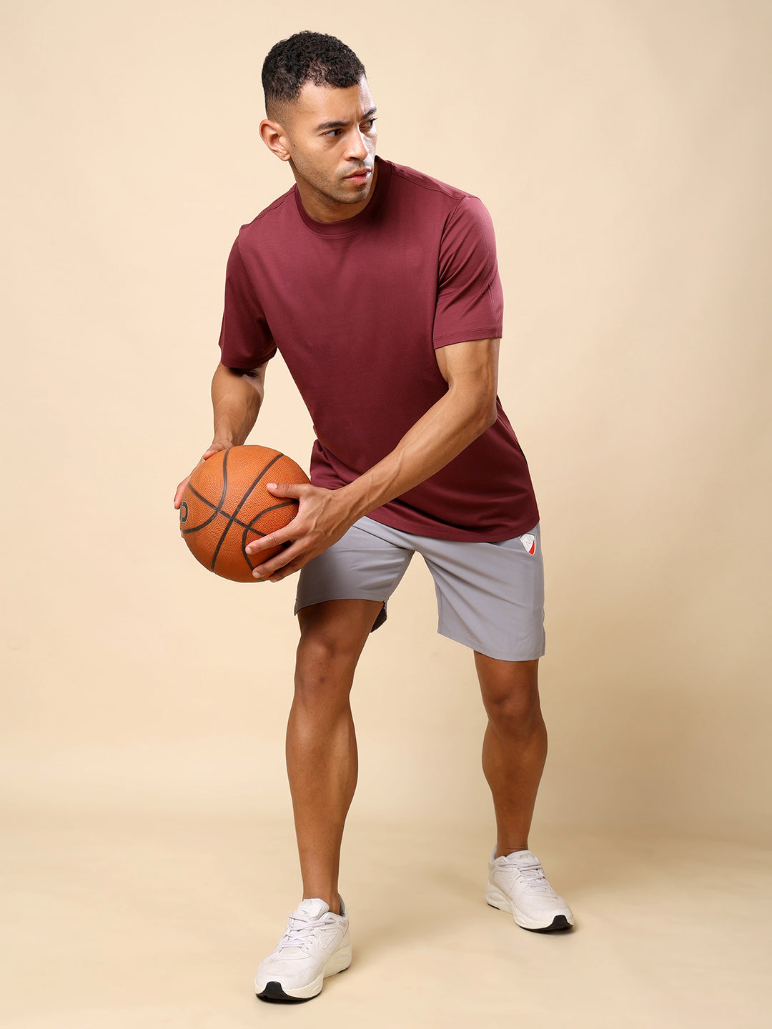 Quick dry Activewear T-shirt for Men- Wine